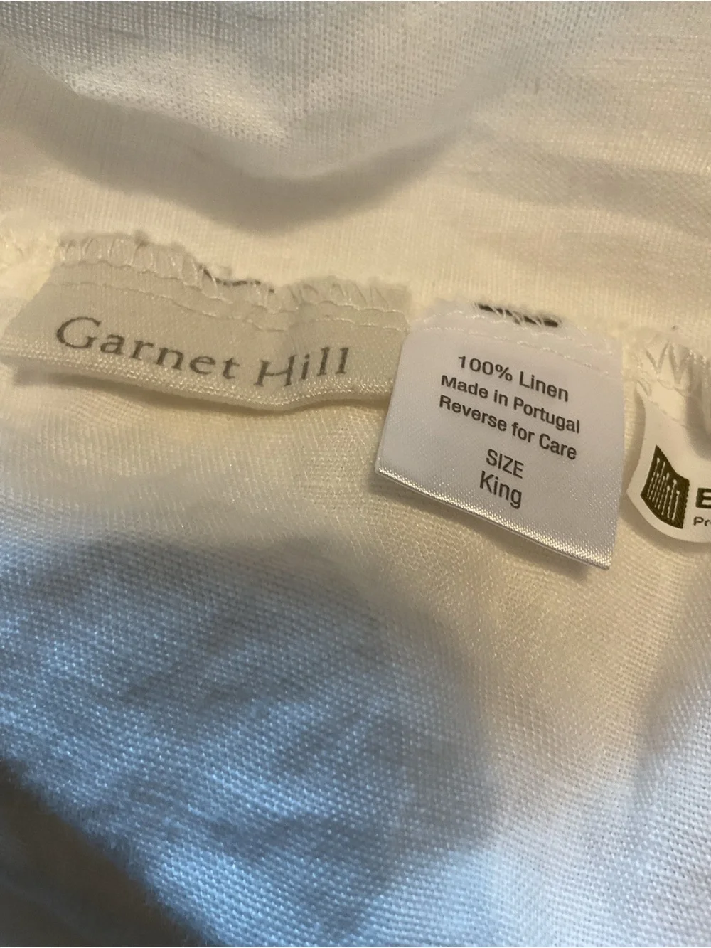 Garnet Hill 100% Linen King Fitted Sheet Portugal